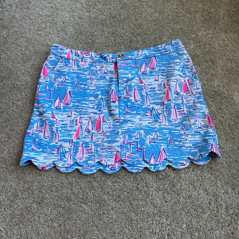 Lilly Pulitzer Zanzibar Blue Boatylicious Collete Skort size 10